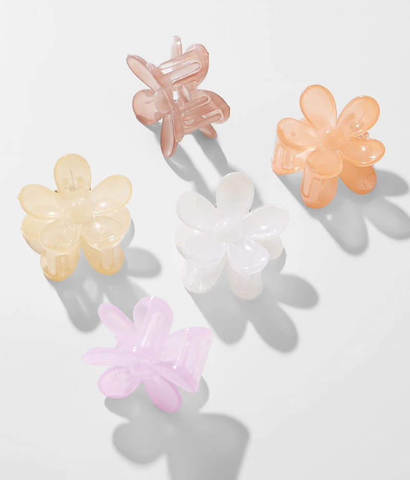 5 Pack Floral Claw Clips