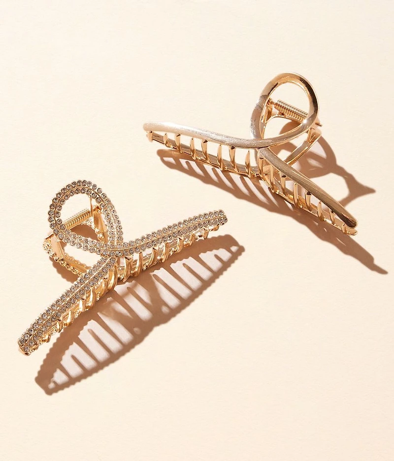 2 Pack Glitz Hair Claw Clips