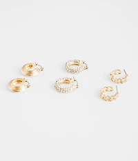 3 Pack Hoop Earring Set