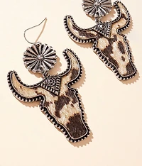 Western Steer Drop Earring
