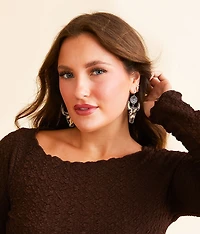 Western Steer Drop Earring