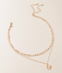 2 Pack Heart Necklace Set