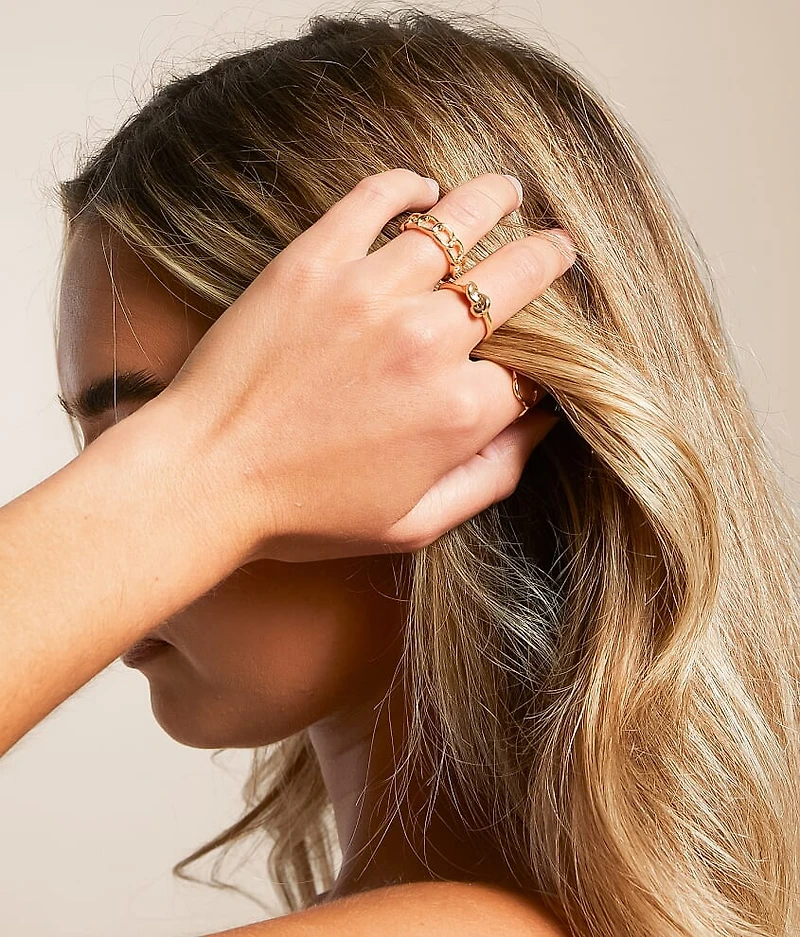 3 Pack Glam Ring Set