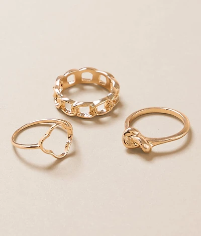 3 Pack Glam Ring Set