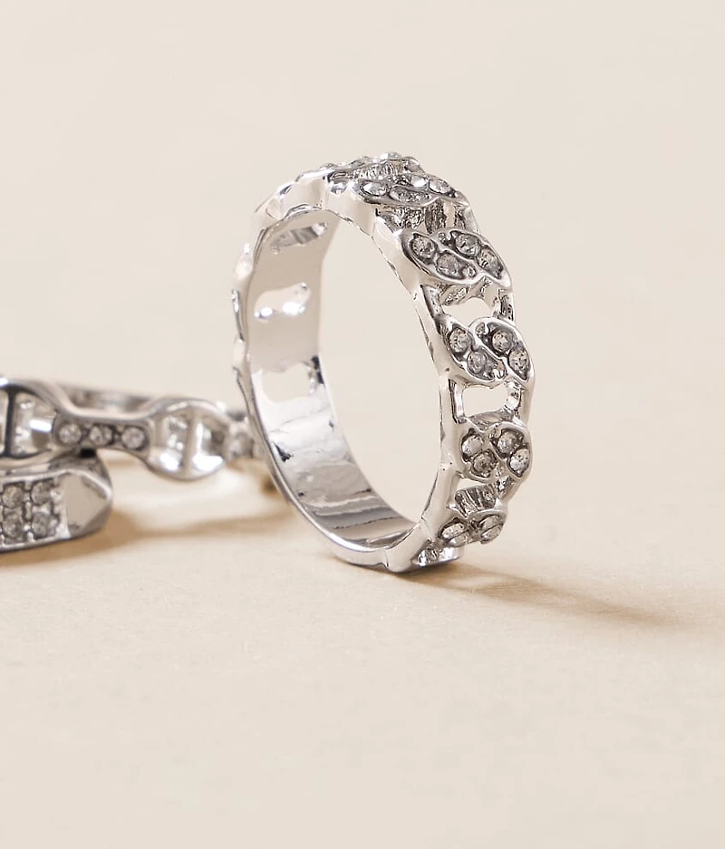 3 Pack Glitz Ring Set