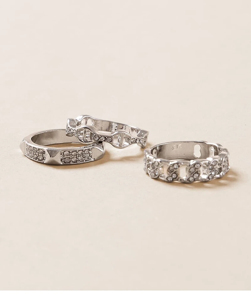 3 Pack Glitz Ring Set