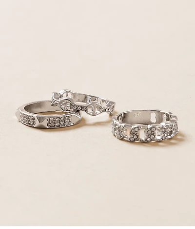 3 Pack Glitz Ring Set