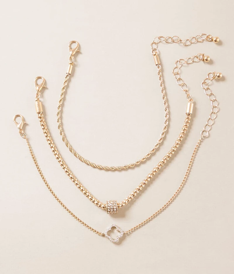 3 Pack Clover Bracelet Set