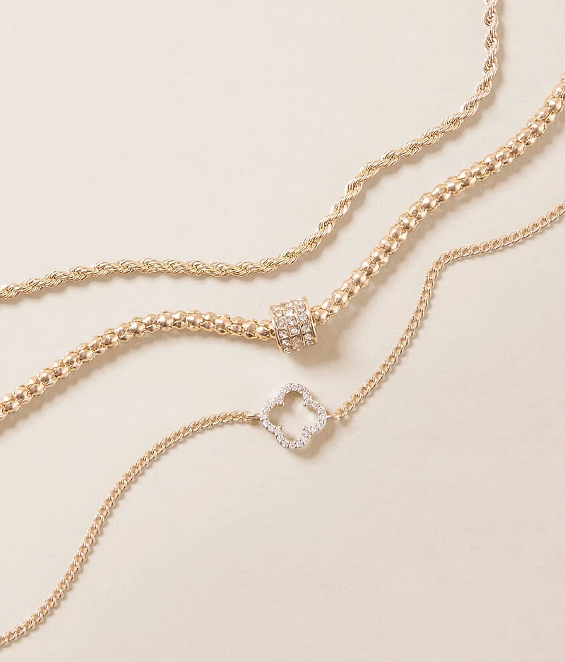 3 Pack Clover Bracelet Set