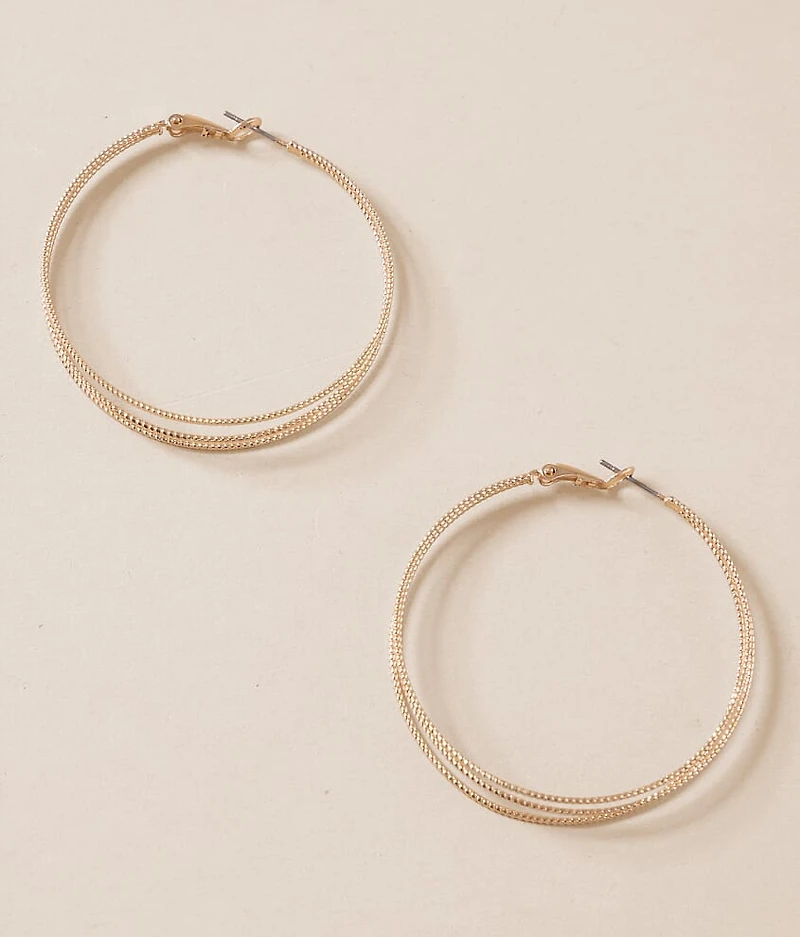 Textured Trio Hoop Earring