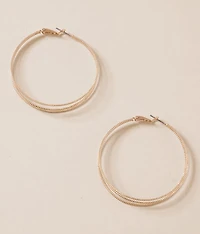 Textured Trio Hoop Earring