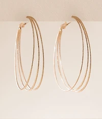 Textured Trio Hoop Earring