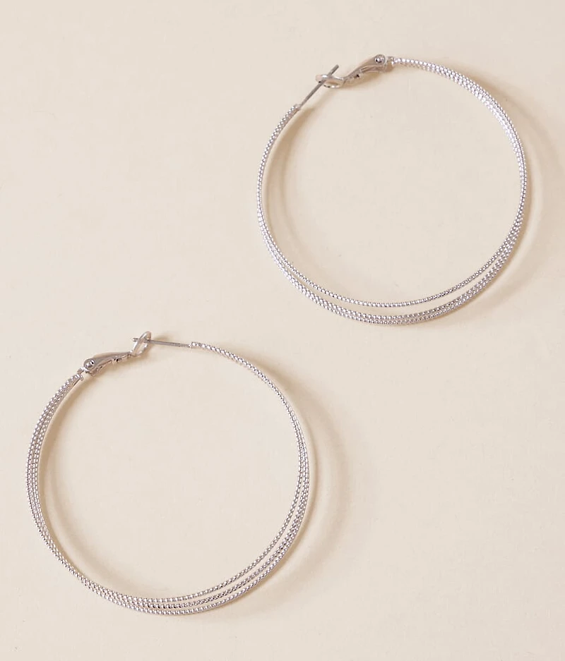 Textured Trio Hoop Earring