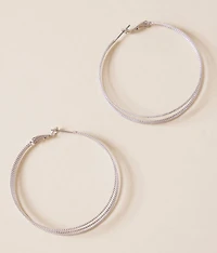 Textured Trio Hoop Earring