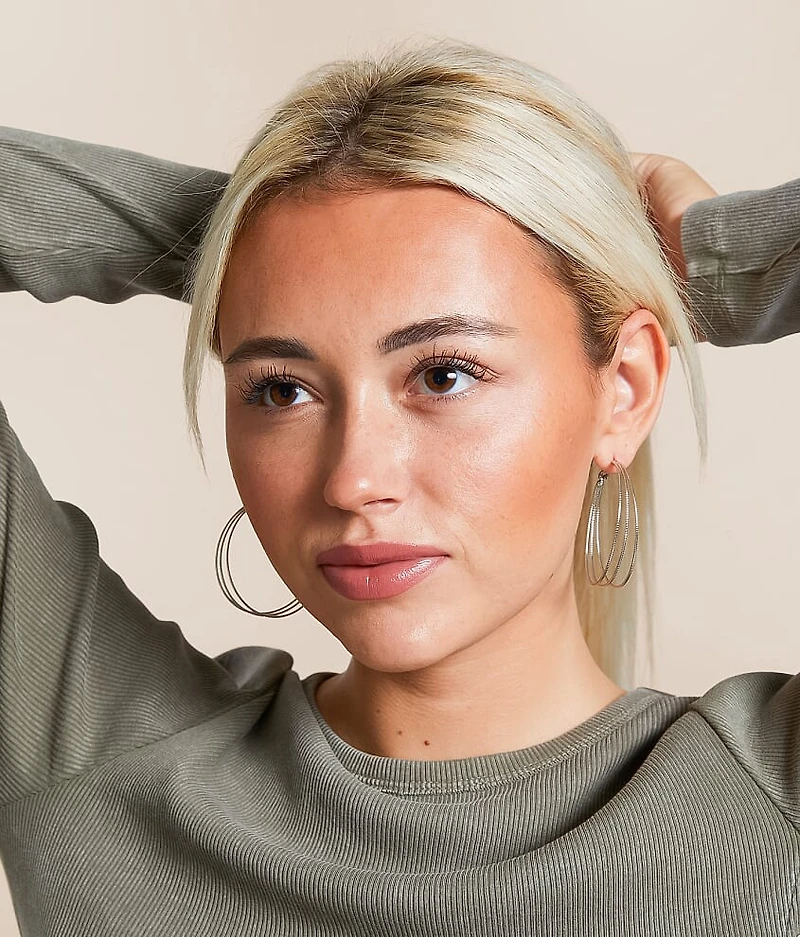Textured Trio Hoop Earring