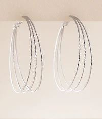 Textured Trio Hoop Earring