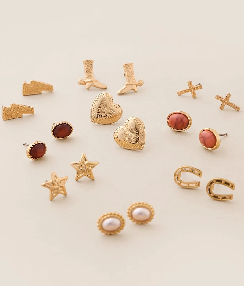 9 Pack Western Earring Set
