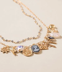 Statement Tiered Charm Necklace