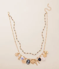 Statement Tiered Charm Necklace