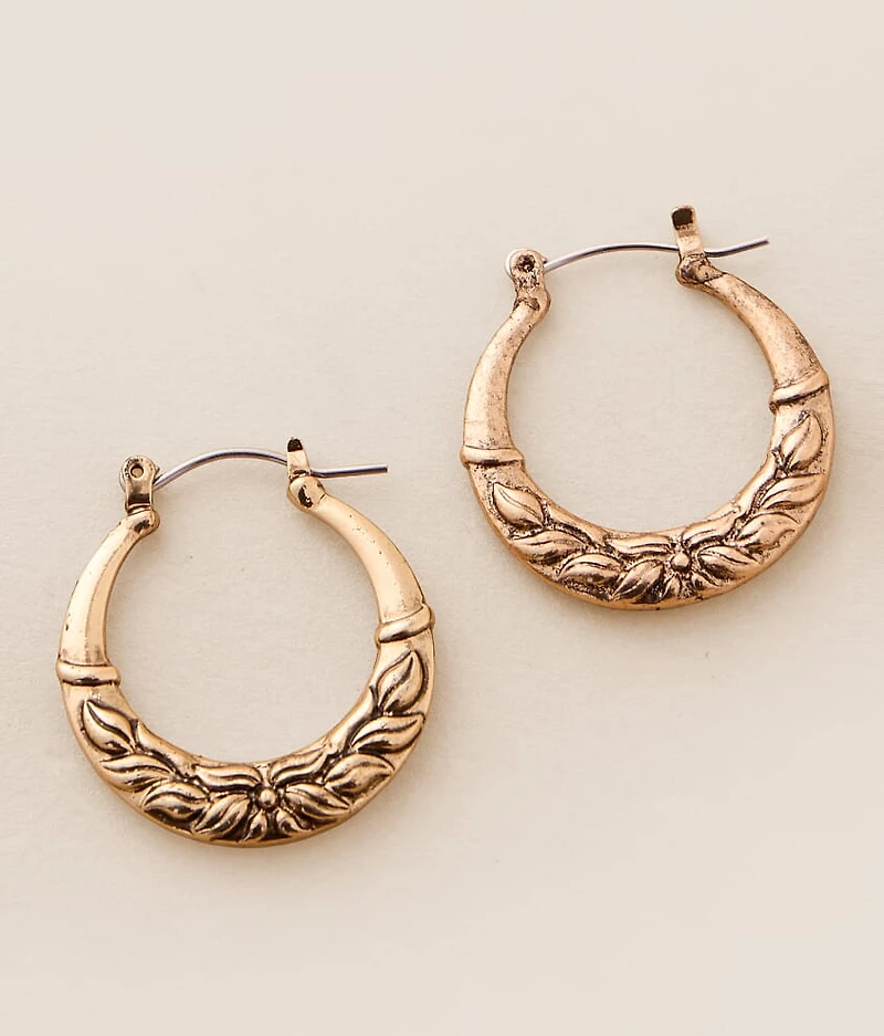 Engraved Hoop Earring