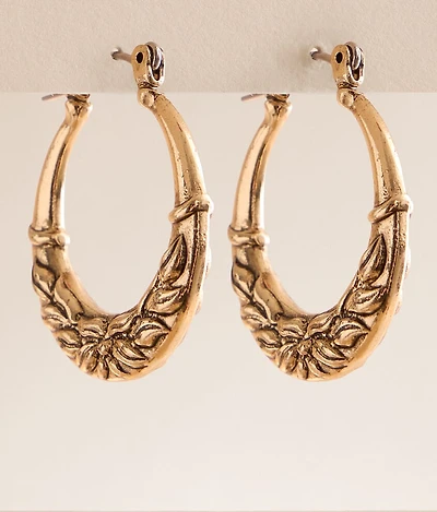 Engraved Hoop Earring