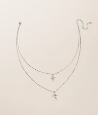Tiered Cross Necklace