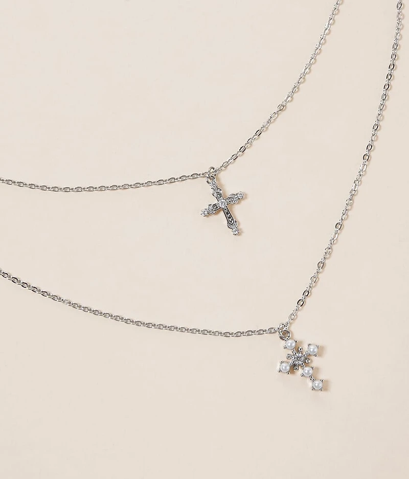 Tiered Cross Necklace