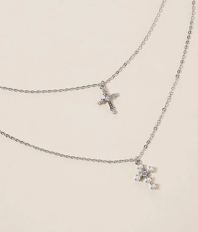 Tiered Cross Necklace