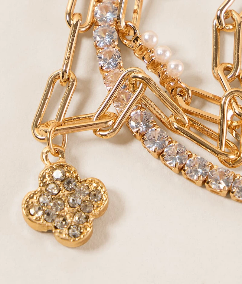 Glitz Triple Chain Bracelet