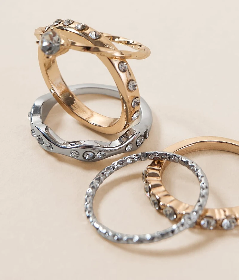 6 Pack Glitz Ring Set