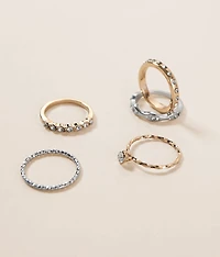 6 Pack Glitz Ring Set