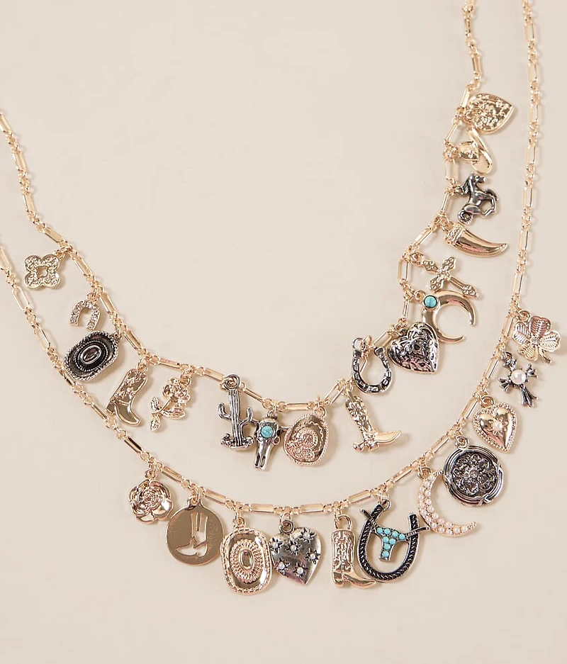 Tiered Western Charm Necklace