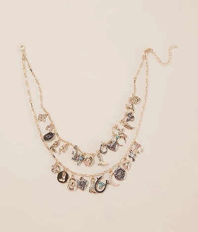Tiered Western Charm Necklace