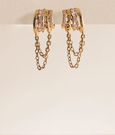 Glitz Chain Hoop Earring