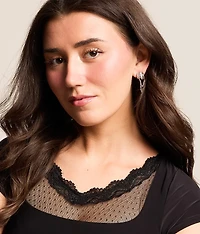 Glitz Chain Hoop Earring