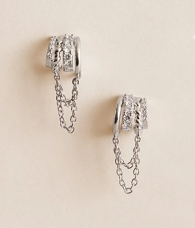Glitz Chain Hoop Earring