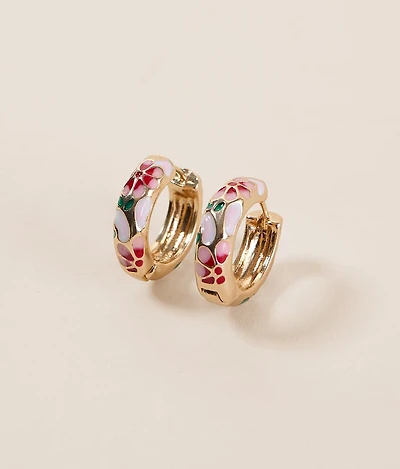 Floral Hoop Earring