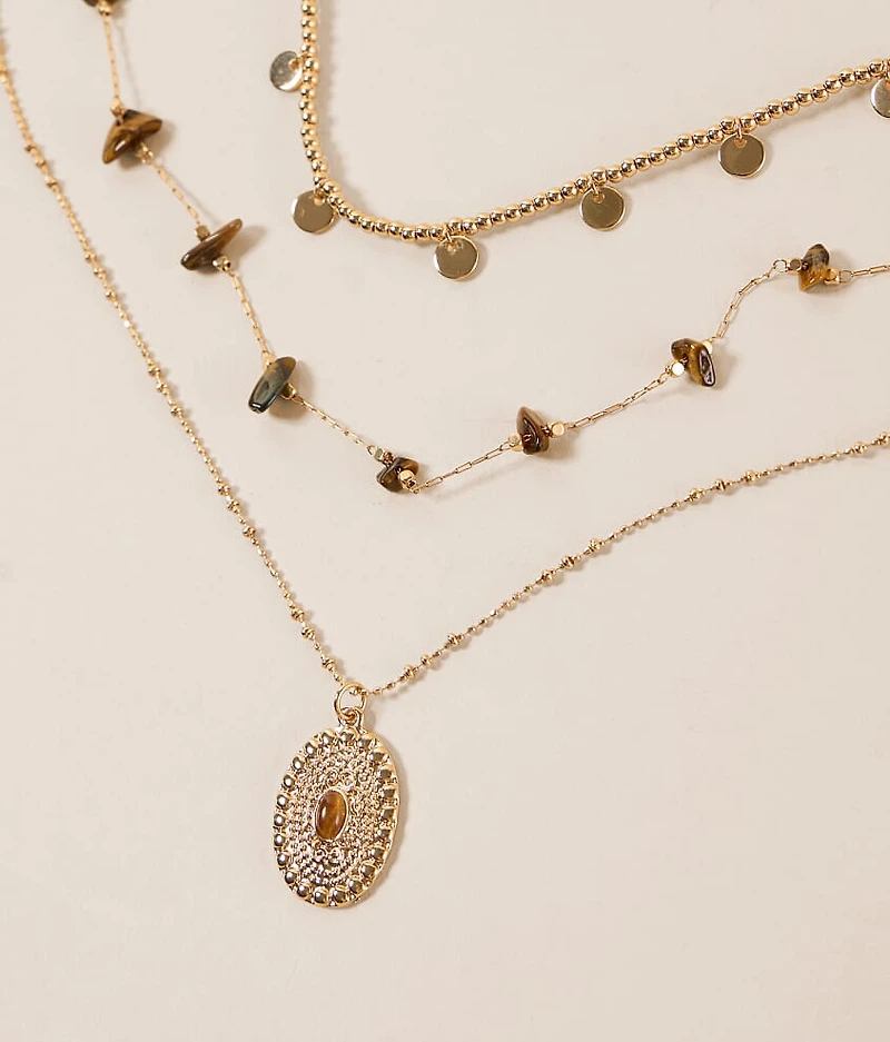 3 Pack Stone Necklace Set