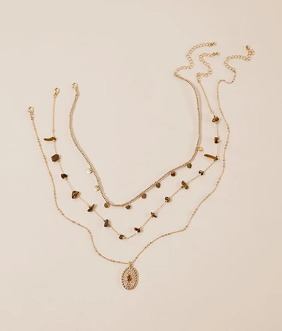 3 Pack Stone Necklace Set
