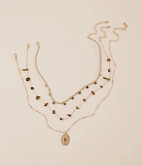 3 Pack Stone Necklace Set