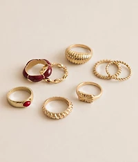 8 Pack Assorted Ring Set