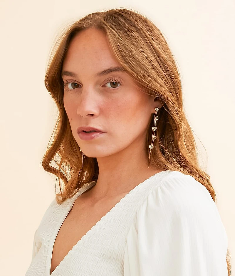 Glitz Heart Fringe Earring
