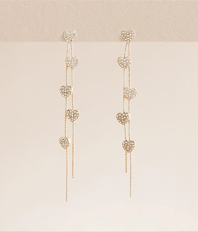 Glitz Heart Fringe Earring