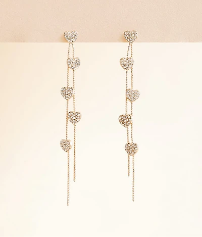 Glitz Heart Fringe Earring