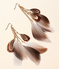 Feather Fringe Drop Earring