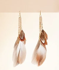 Feather Fringe Drop Earring