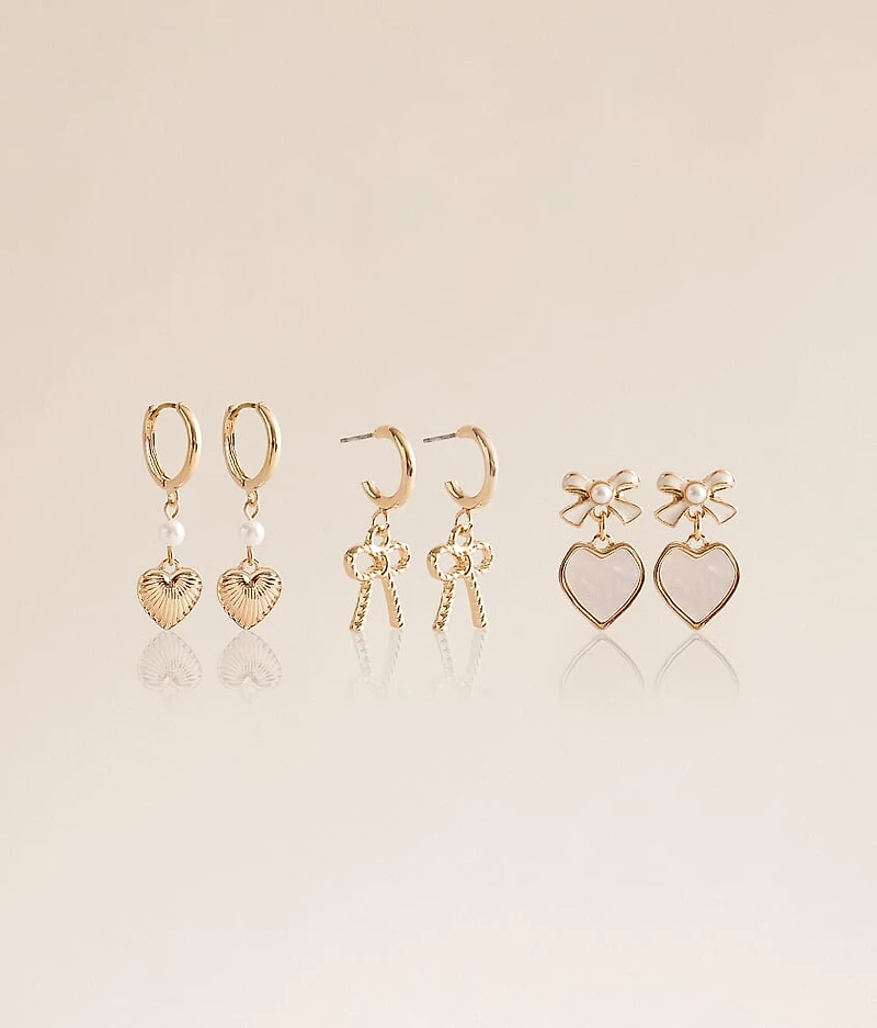 3 Pack Sweet Earring Set
