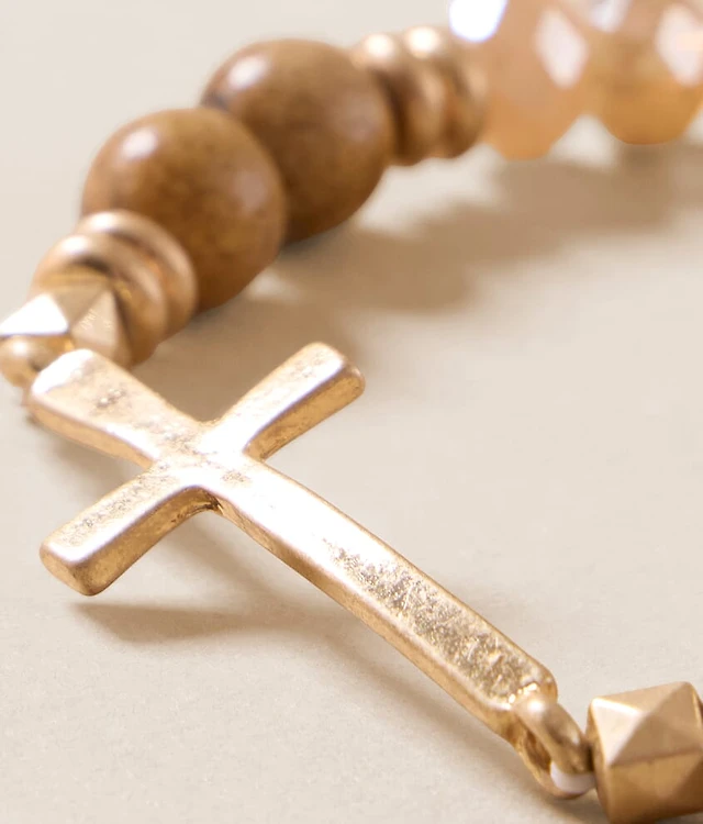 Beaded Cross Bracelet