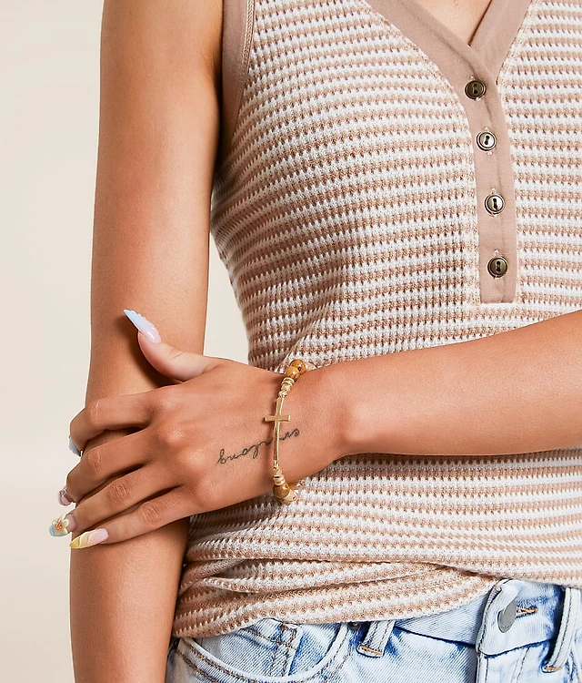 Beaded Cross Bracelet