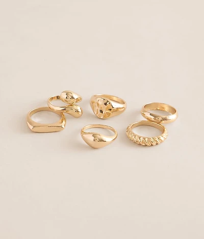 6 Pack Glam Ring Set